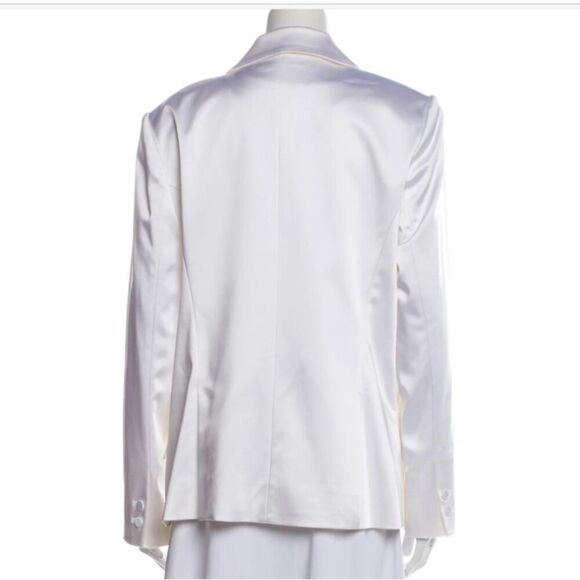 L'Agence Blazer Size XL US 12 Ivory White Pointed Collar Evening Holiday Party - Picture 3 of 7